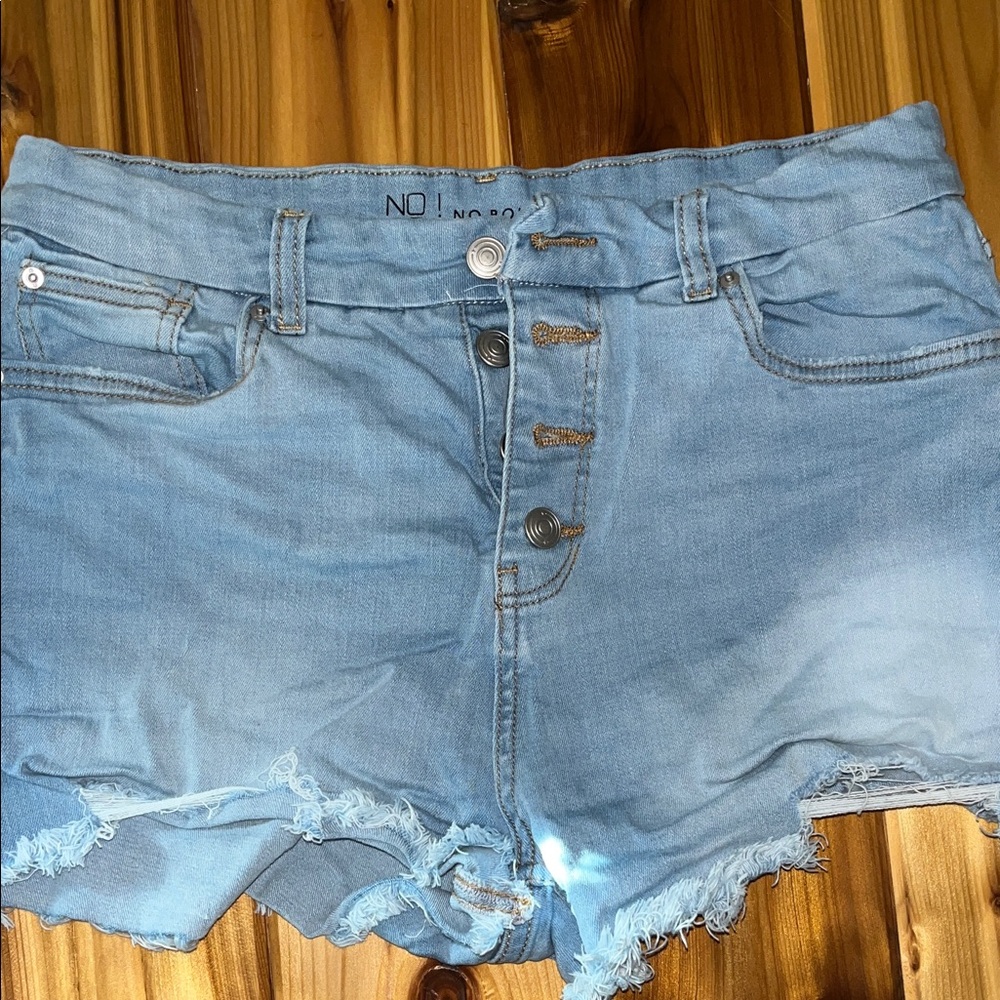 No Boundaries Light Blue Distressed Denim Shorts